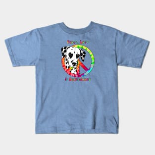 Peace, Love & Dalmatians Kids T-Shirt